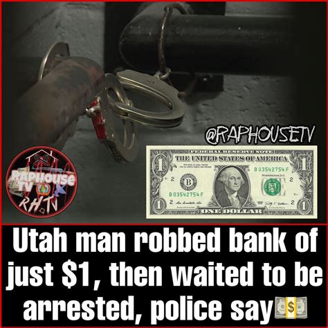 Utah man robs bank of $1 just to get locked up